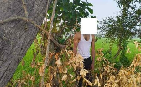 शाहजहाँपुर न्यूज़: नर्स की हत्या करने वाले शुभम शुक्ला का शव पेड़ से लटका मिला।