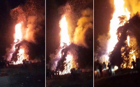 सम्भल में देर रात लगी भीषण आग।