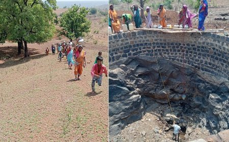 मध्यप्रदेश न्यूज़: जून की चिलचिलाती धूप मे पानी के लिये भटकते केरपानी कोरकू और गोंडी ढानावासी।