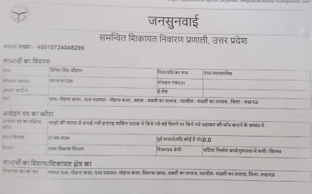 लखनऊ न्यूज़: मुख्यमंत्री पोर्टल पर की इंटरलाकिंग सड़क निर्माण में घटिया सामग्री लगाने की शिकायत