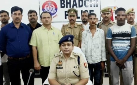 भदोही न्यूज़: पुलिस और बदमाशों की मुठभेड़ में फायरिंग, पांच बदमाश गिरफ्तार।  