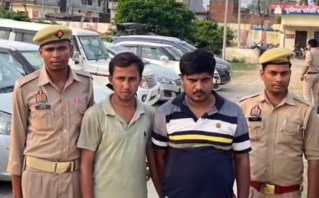 सम्भल न्यूज़: एक करोड़ की कारों के साथ दो अभियुक्त गिरफ्तार। 