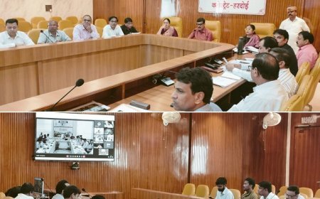 हरदोई न्यूज़: मंडलायुक्त ने की अधिकारियों के साथ वर्चुअल बैठक। 