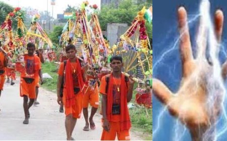 हरदोई: हाईटेंशन लाइन की चपेट में आने से करीब आधा दर्जन कांवरिया झुलसे