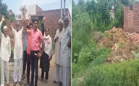 बिजनौर न्यूज़: अवैध कब्ज़ा- तालाब की भूमि को कब्जा मुक्त कराने के लिए ग्रामीणो ने खोला मोर्चा। 