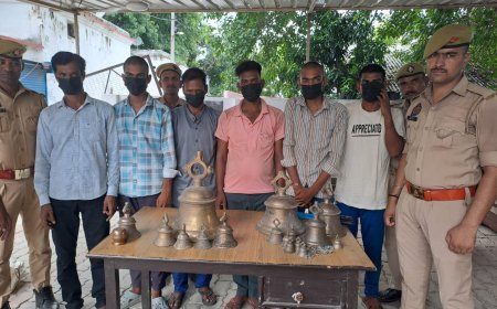 हरदोई: मंदिर से की चोरी, पुलिस ने 6 को पकड़ा