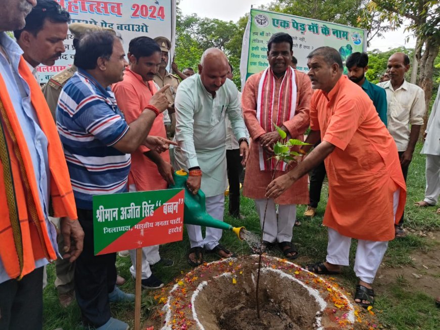 हरदोई न्यूज़: रुईया स्मारक स्थल माधोगंज में किया गया वृक्षारोपण ।