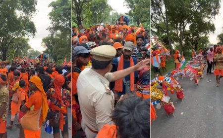 बिजनौर न्यूज़: कांवरियों के जत्थे से टकराई बाइक- कांवरियों ने लगाया जाम, बूंद की शुगर मिल थाना नगीना देहात क्षेत्र का मामला।