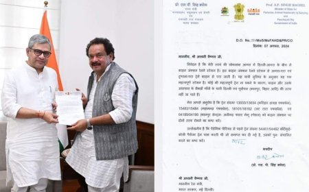 आगरा न्यूज़: सांसद ने केंद्रीय रेल मंत्री से की मुलाकात, बरहन जंक्शन रेलवे स्टेशन पर ट्रेनों के ठहराव की मांग की।  