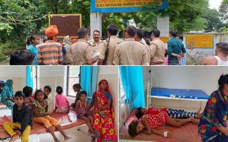 हरदोई न्यूज़: कंपोजिट विद्यालय नैरा में भारतीय मिठाई जलेबी खाने से एक दर्जन छात्र बीमार। 