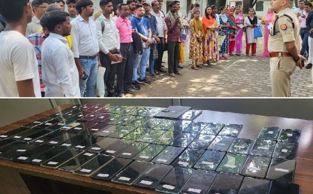 हरदोई न्यूज़: रक्षाबंधन पर एसपी ने दिया तोहफा - खोए हुए 78 मोबाइल फोन मालिकों को सौपे, फोन पाकर खिले लोगो के चेहरे। 