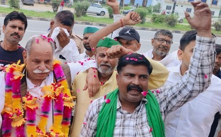 अमरोहा पहुंचे भारतीय किसान यूनियन भानू के राष्ट्रीय अध्यक्ष का ज़ोरदार स्वागत।