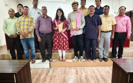 शाहजहाँपुर न्यूज़: श्रीजी सेठ बनी मिस और प्रफुल्ल मिश्रा बने मिस्टर फेयरवेल