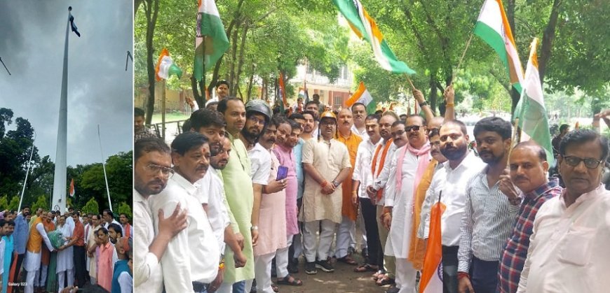 हरदोई न्यूज़: बाइक तिरंगा यात्रा का शुभारंभ- महापुरुषों के चित्रों पर माल्यार्पण कर मोटरसाइकिल तिरंगा यात्रा का हुआ समापन। 