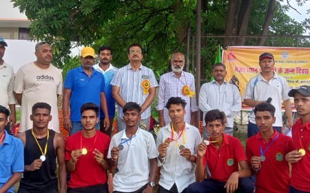 जिला स्तरीय जूनियर बालक एथलेटिक्स एवं रस्सा कस्सी प्रतियोगिता का हुआ आयोजन