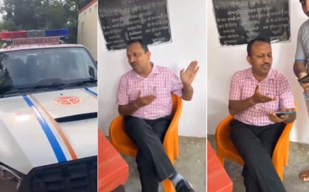 बुलंदशहर में ग्रामीणों और एआरटीओ राजीव कुमार की नोक झोंक का वीडियो हुआ वायरल।