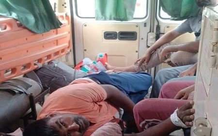 Ghazipur News: नीलगाय से एक्सीडेंट में घायल मरीज को 108 ने पहुंचाया बीएचयू वाराणसी। 