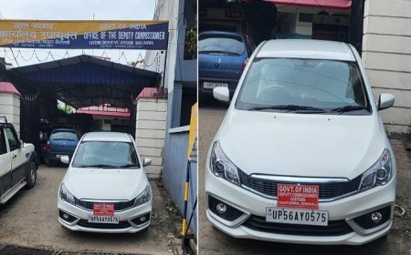 Maharajganj News:  जिले में चर्चा का विषय बनी डिप्टी कमिश्नर (कस्टम) की प्राइवेट गाड़ी। 
