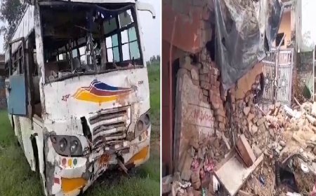 Deoband News: प्राइवेट बस अनियंत्रित होकर सड़क किनारे दुकान मे घुसी, दुकान ओर बस मे बैठी कई लोग घायल। 