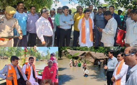 Hardoi News: विधायक व जिलाधिकारी ने बिलग्राम के बाढ़ प्रभावित क्षेत्रों का किया भ्रमण, खाद्य सामग्री उपलब्ध करायी गयी।