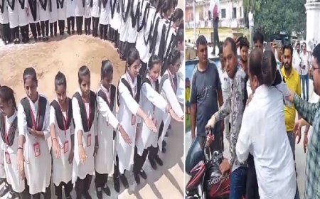 Sambhal News: तेज धूप में कार्यक्रम करने पर धूप मे खड़ी छात्रा हुई बेहोश, स्वच्छता सेवा पखबाड़ा में मानव श्रंखला बनाने दौरान छात्रा की तबियत बिगड़ी। 