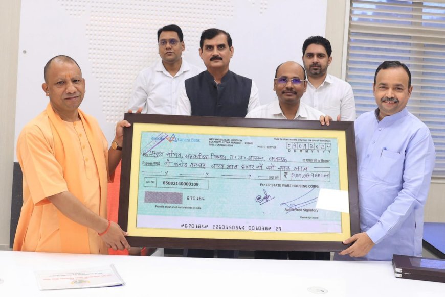 Lucknow: उ.प्र. राज्य भण्डारण निगम ने 2021-22 एवं 2022-23 का लाभांश मुख्यमंत्री को सौंपा