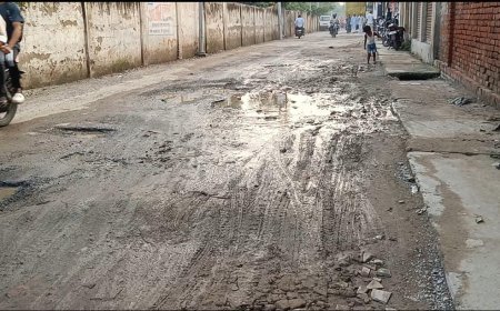 Mau: सड़क बनने के दो साल बाद ही गड्ढे में तब्दील हुई रोड, जिम्मेदार कौन?