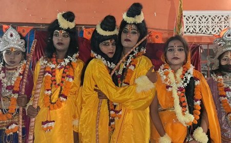 Hardoi News: हरदोई का कस्बा शाहाबाद बना बीती रात अयोध्या धाम, लंका जीत कर सीता समेत लौटे राम, लक्ष्मण से मिले भरत। 