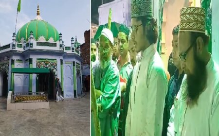 Sambhal News: गौसे पाक के झण्डे मुबारक पर उत्साह के साथ पेश हुआ गिलाफ उर्स शुरू। 