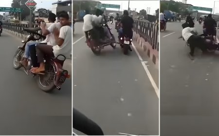 Viral News: बाइक पर धूम मचा रहे थे लड़के तभी हुआ कुछ ऐसा पड़ गया महंगा...