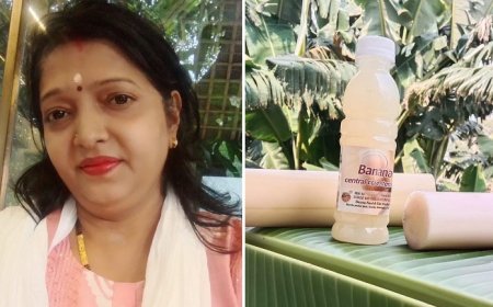 Lucknow News: कोरोना में कोराबार बर्बाद हुआ तो केला बना सहारा- औषधीय महत्व के नाते अनीता की फर्म द्वारा बनाए गए केले के तने के जूस की भारी डिमांड।