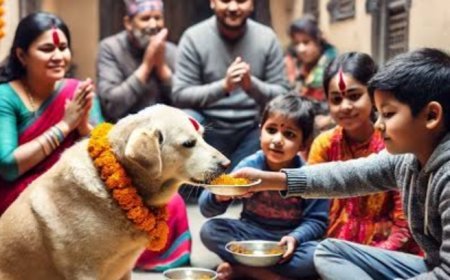दिवाली की तरह नेपाल में होता है पांच दिवसीय तिहार पर्व, कुत्ता होता है नेपाल में एक दिन शाही मेहमान