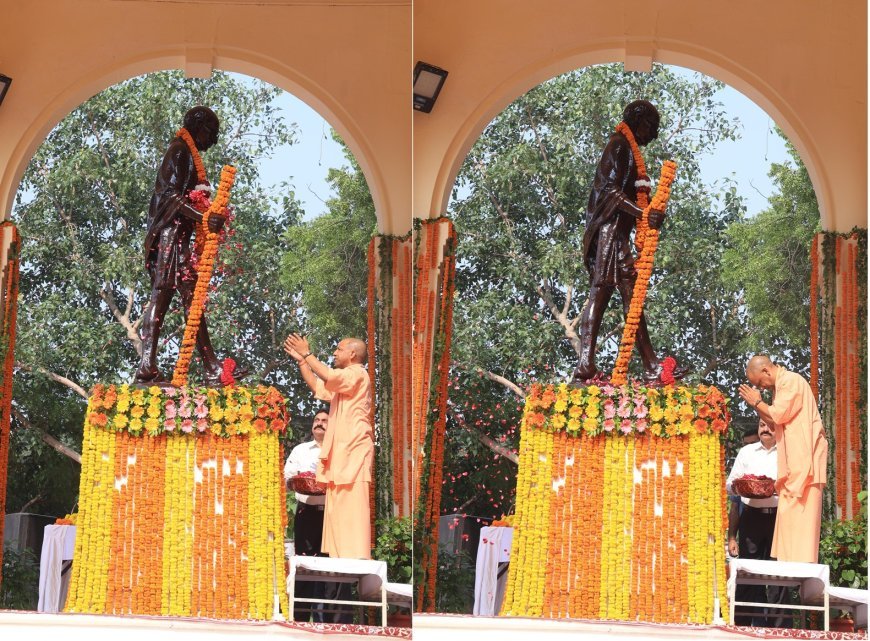 मुख्यमंत्री ने गांधी आश्रम में चलाया चरखा, महापुरुषों को किया नमन