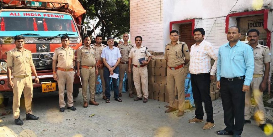 Hathras: 25 लाख रुपए की अंग्रेजी शराब सहित परिवहन में प्रयुक्त एक ट्रक बरामद