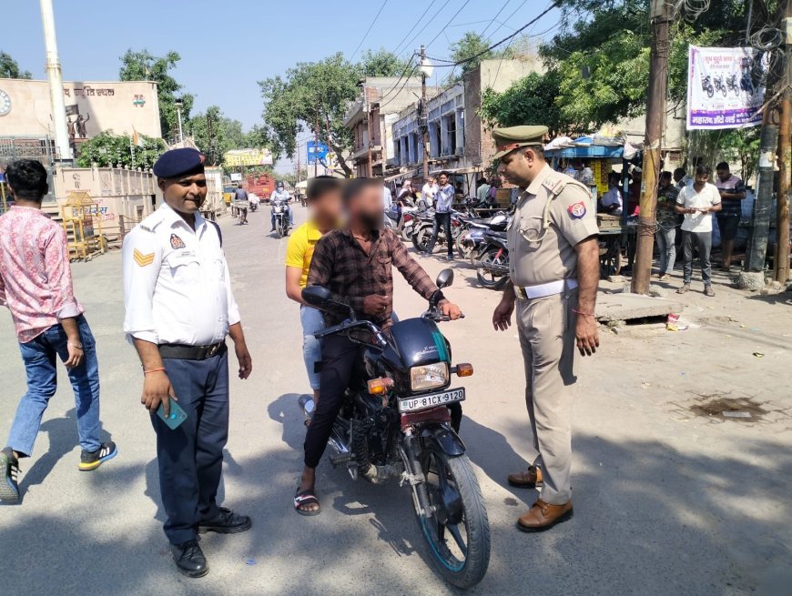 Hathras: सडक सुरक्षा पखवाडा अभियान के तहत माल वाहक वाहनों के 381 चालान किए