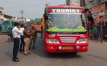 Hardoi News: यातायात नियमों का पालन न करने पर 46 वाहनों को सीज किया