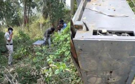 Crime News: एटीएम मशीन को उखाड़ ले गए चोर, फिर हुआ कुछ ऐसा हाथ ना लगा पैसा। 