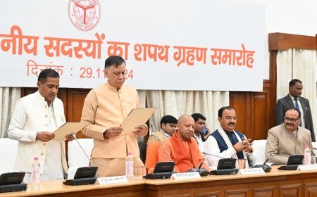 Lucknow News: शपथ लेने के बाद नवनिर्वाचित विधायकों ने दोहराया 'राष्ट्र सर्वोपरि' का संकल्प। 