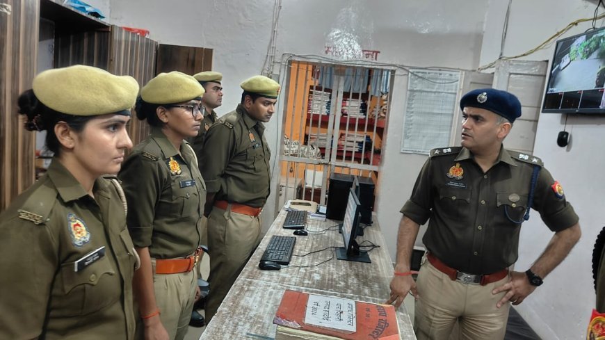 Hardoi: एसपी ने कोतवाली पिहानी का आकस्मिक निरीक्षण किया, कस्बे में किया पैदल मार्च 