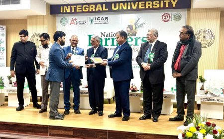 हरदोई: कृषि विज्ञान केंद्र एवं 2 किसानो को अच्छे कार्य के लिए इंटीग्रल फार्मर्स अवार्ड से सम्मानित किया गया