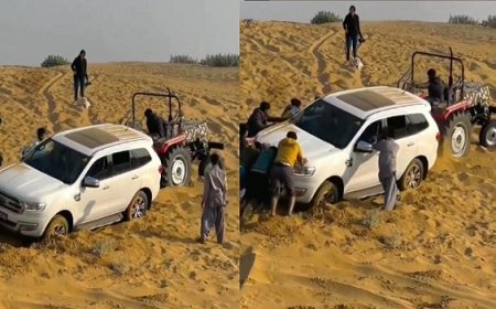 Viral News: रेगिस्तान में गाड़ी ले जाना शख्स को पड़ा महंगा, उठानी पड़ी बड़ी परेशानी।