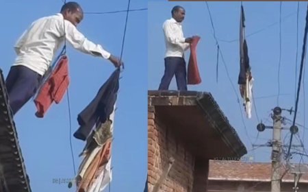 Viral News: यहां सुखाय जाते हैं बिजली के तारों पर कपड़े, मौत को देते हैं दावत।