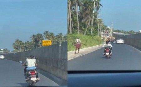 Viral News: चलती स्कूटी पर लड़की ने दिखाया स्टंट, लोग बोले खतरों से खेल रही दीदी।