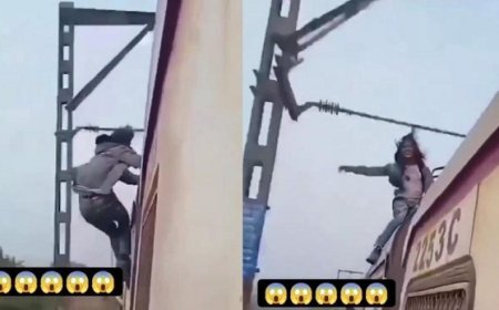 Viral News: चलती ट्रेन पर स्टंट दिखाना लड़के को पड़ा महंगा, अचानक से हुआ हादसा।