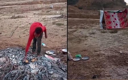 Viral News: वीडियो देख कांप जाएगी आपकी रूह, जलती चिता पर शख्स ने रोटी सेंकने का किया काम।