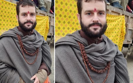 Maha Kumbh 2025: इंग्लैण्ड के जैकब, सनातन धर्म ग्रहण कर बन चुके हैं जय किशन सरस्वती। 