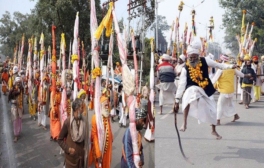 Maha Kumbh 2025: शैव अखाड़ों के महाकुम्भ नगर में छावनी प्रवेश के बाद वैष्णव अखाड़ों का कुम्भ क्षेत्र में हुआ भव्य प्रवेश। 