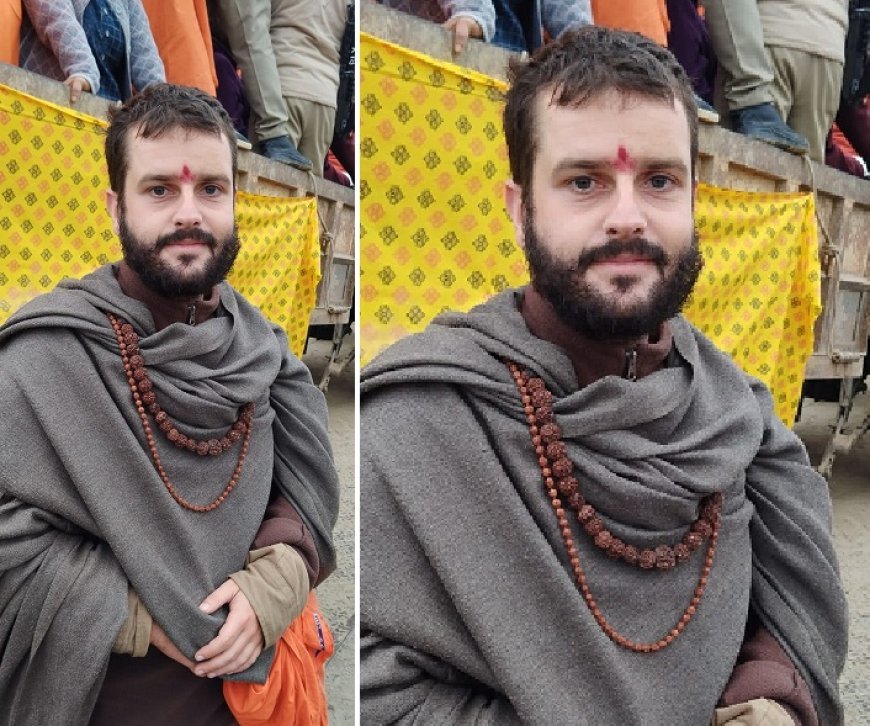 Maha Kumbh 2025: इंग्लैण्ड के जैकब, सनातन धर्म ग्रहण कर बन चुके हैं जय किशन सरस्वती। 