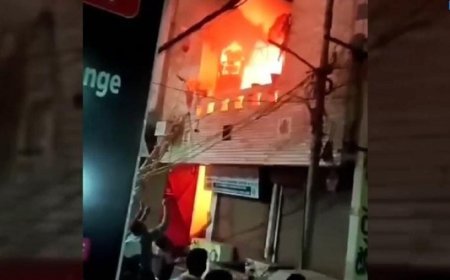 Delhi News: बिल्डिंग में लगी भीषण आग, लोगों ने कूद कर बचाई जान। 