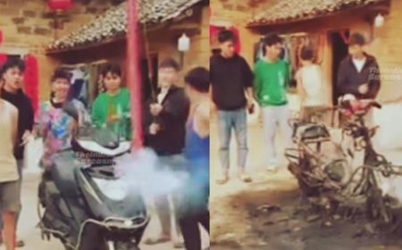 Viral News: नई स्कूटी का सेलिब्रेशन करना लड़कों को पड़ा महंगा, कुछ देर बाद जलकर हुई खाक। 